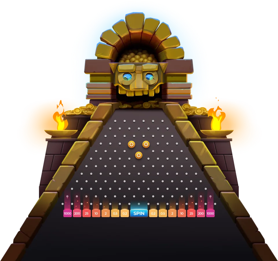 El tablero en la ronda de bono – Plinko AZTEC